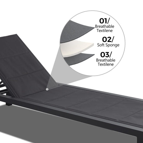 Minyama Sun Lounge, Charcoal Grey Aluminium