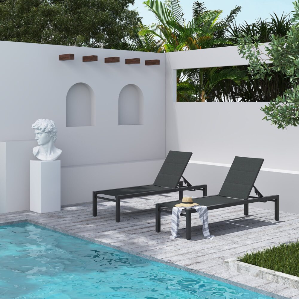 Minyama Sun Lounge, Charcoal Grey Aluminium