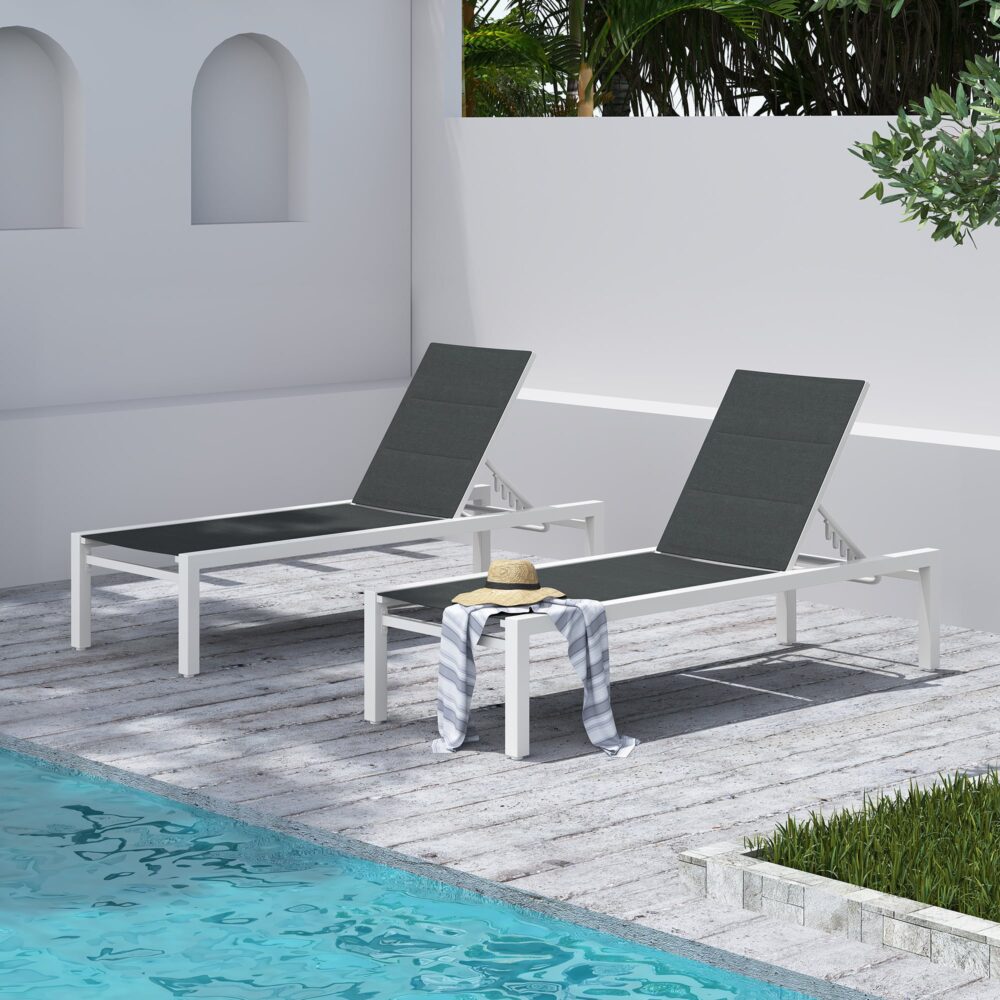 Minyama Sun Lounge, White Aluminium