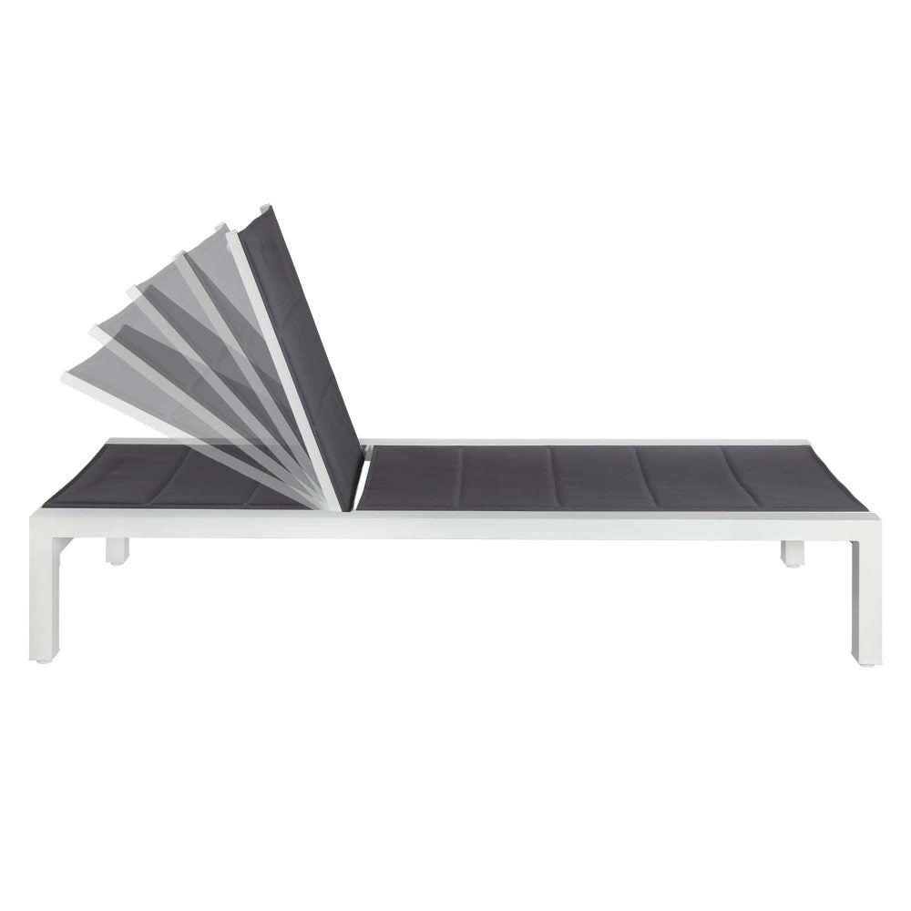 Minyama Sun Lounge, White Aluminium