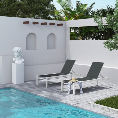 Minyama Sun Lounge, White Aluminium