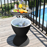 Outdoor Ice Bucket Cooler Table in Black