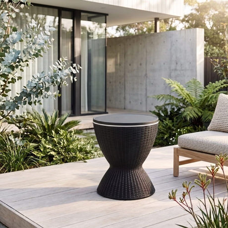 Outdoor Ice Bucket Cooler Table in Black