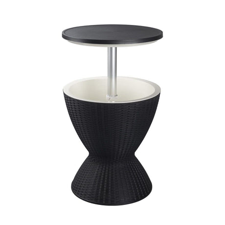 Outdoor Ice Bucket Cooler Table in Black