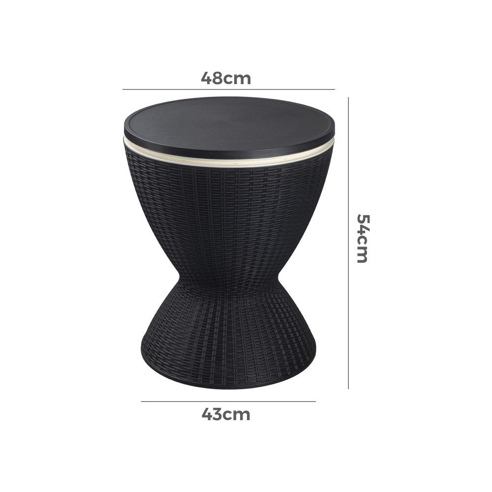 Outdoor Ice Bucket Cooler Table in Black