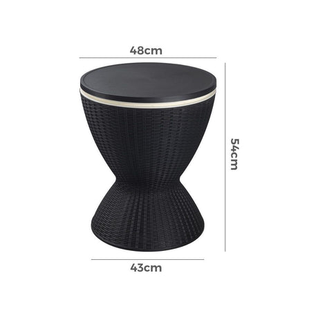 Outdoor Ice Bucket Cooler Table in Black