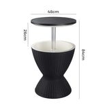 Outdoor Ice Bucket Cooler Table in Black