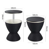 Outdoor Ice Bucket Cooler Table in Black