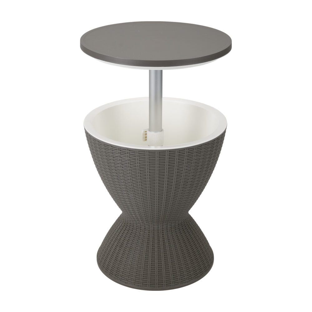 Outdoor Ice Bucket Cooler Table in Taupe