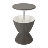 Outdoor Ice Bucket Cooler Table in Taupe