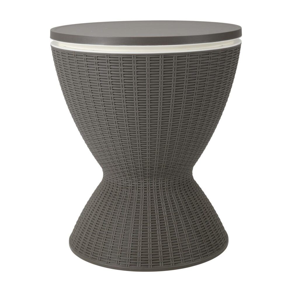 Outdoor Ice Bucket Cooler Table in Taupe