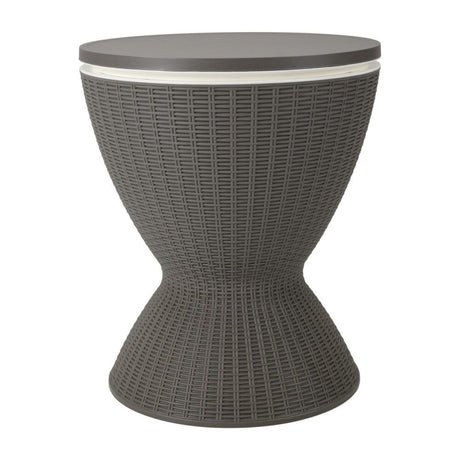 Outdoor Ice Bucket Cooler Table in Taupe