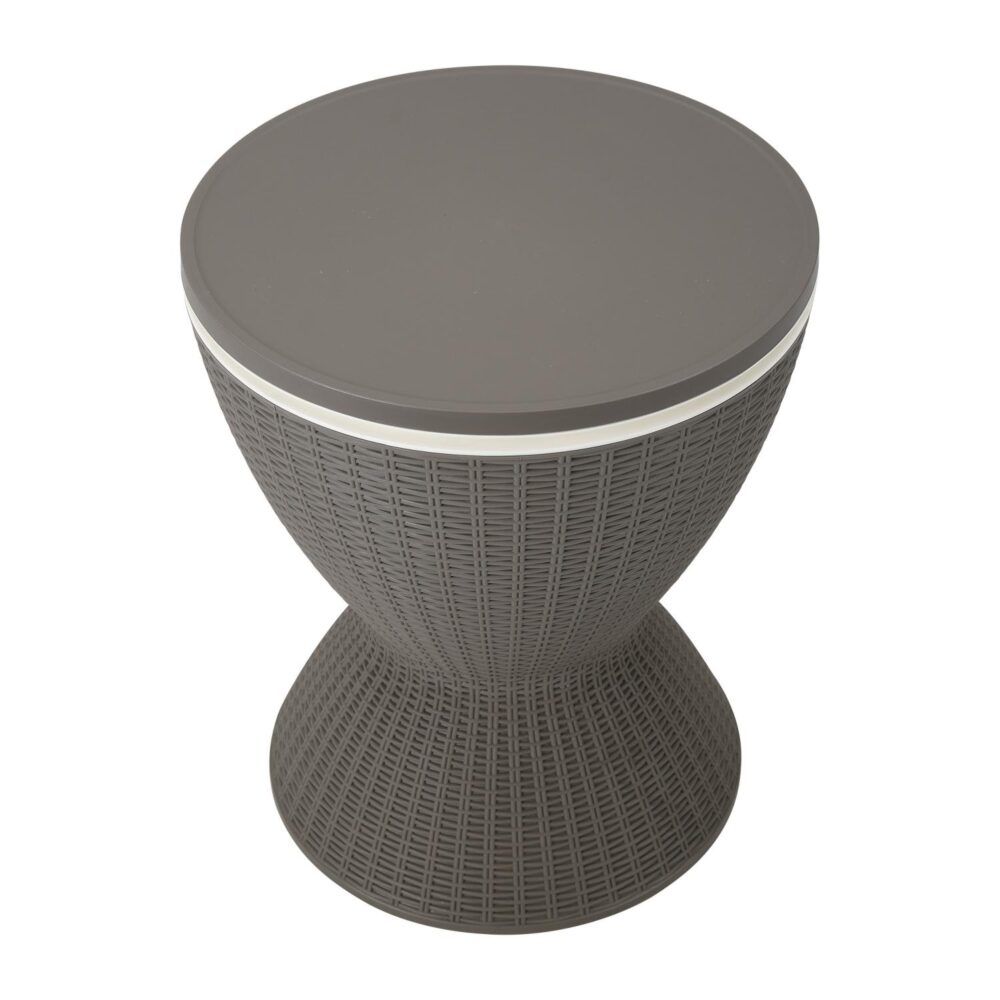 Outdoor Ice Bucket Cooler Table in Taupe