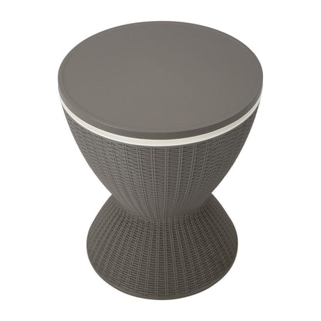 Outdoor Ice Bucket Cooler Table in Taupe