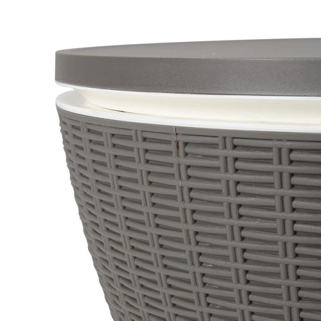 Outdoor Ice Bucket Cooler Table in Taupe