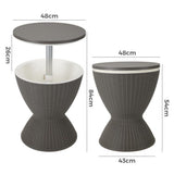 Outdoor Ice Bucket Cooler Table in Taupe