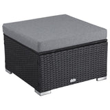 Maloneys Beach Outdoor Wicker Ottoman, Black
