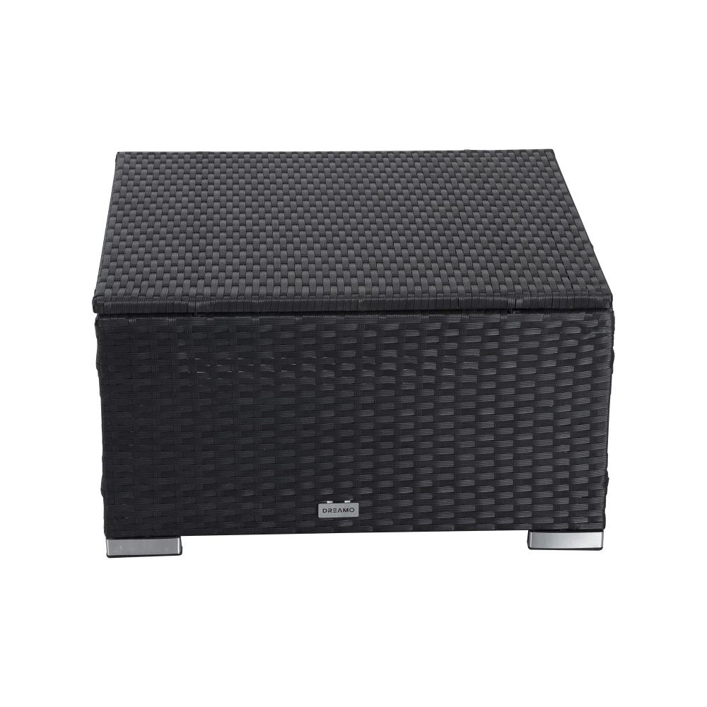 Maloneys Beach Outdoor Wicker Ottoman, Black