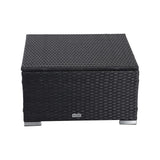 Maloneys Beach Outdoor Wicker Ottoman, Black