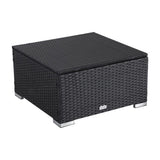 Maloneys Beach Outdoor Wicker Ottoman, Black