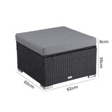 Maloneys Beach Outdoor Wicker Ottoman, Black