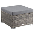 Maloneys Beach Outdoor Wicker Ottoman, Grey