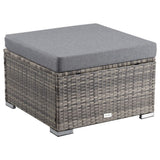 Maloneys Beach Outdoor Wicker Ottoman, Grey