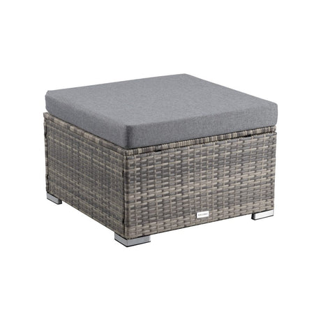 Maloneys Beach Outdoor Wicker Ottoman, Grey