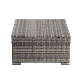 Maloneys Beach Outdoor Wicker Ottoman, Grey