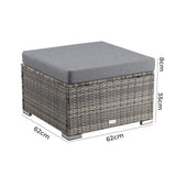 Maloneys Beach Outdoor Wicker Ottoman, Grey