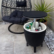 Outdoor Retractable Cooler Bar Table in Black