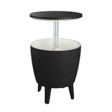 Outdoor Retractable Cooler Bar Table in Black
