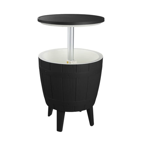 Outdoor Retractable Cooler Bar Table in Black