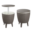 Outdoor Retractable Cooler Bar Table in Taupe