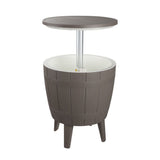 Outdoor Retractable Cooler Bar Table in Taupe