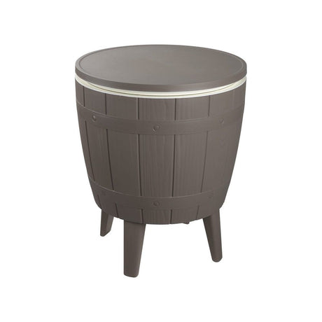 Outdoor Retractable Cooler Bar Table in Taupe