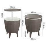 Outdoor Retractable Cooler Bar Table in Taupe
