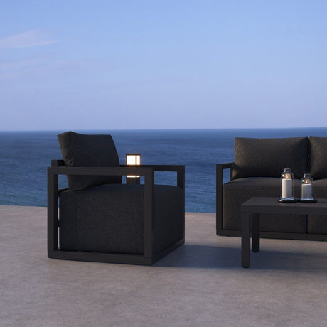 Noosa 5 Piece Outdoor Lounge Set, Charcoal Grey Aluminium