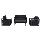 Coral Bay Outdoor Lounge Set, Wicker Rattan, Charcoal Grey