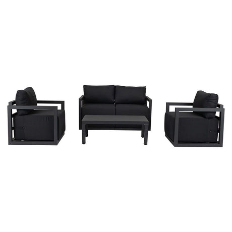 Noosa 5 Piece Outdoor Lounge Set, Charcoal Grey Aluminium