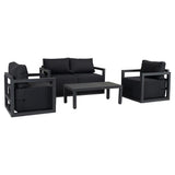 Coral Bay Outdoor Lounge Set, Wicker Rattan, Charcoal Grey