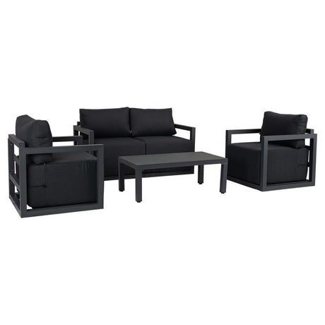 Noosa 5 Piece Outdoor Lounge Set, Charcoal Grey Aluminium