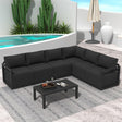 Noosa charcoal grey aluminium outdoor lounge set on a sunny patio