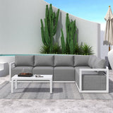 Leeman Outdoor Lounge Set, Wicker Rattan, Charcoal Grey