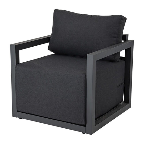 Noosa 8 Piece Outdoor Corner Lounge Set, Charcoal Grey Aluminium