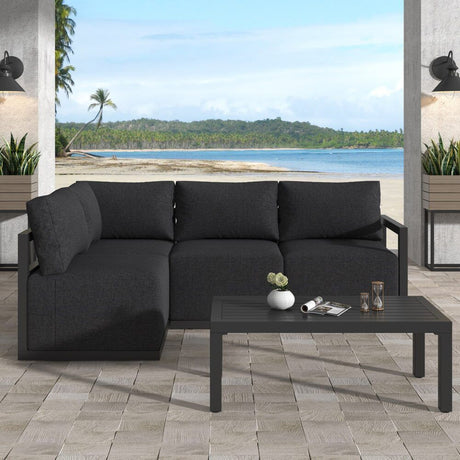 Noosa 5 Piece Outdoor Corner Lounge Set, Charcoal Grey Aluminium