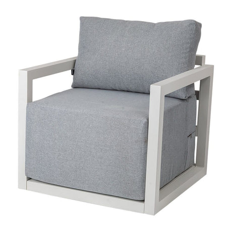 Noosa 5 Piece Outdoor Lounge Set, White Aluminium