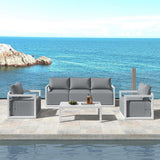 Dongara Deep Seated Outdoor Lounge Set, Wicker Rattan, White