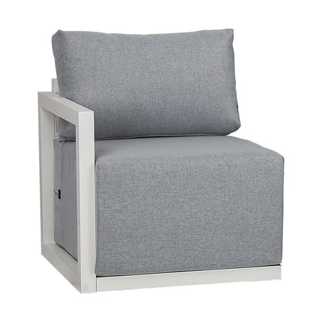 Noosa 6 Piece Outdoor Lounge Set, White Aluminium
