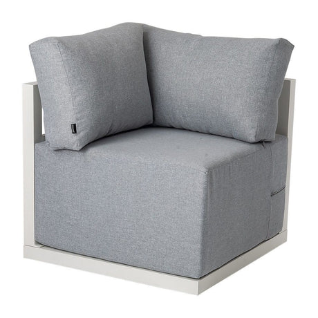 Noosa 8 Piece Outdoor Corner Lounge Set, White Aluminium